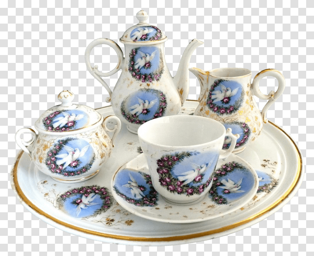 Victorian Porcelain Tea Set Clip Arts Tea Set Background, Pottery, Saucer, Teapot, Cup Transparent Png
