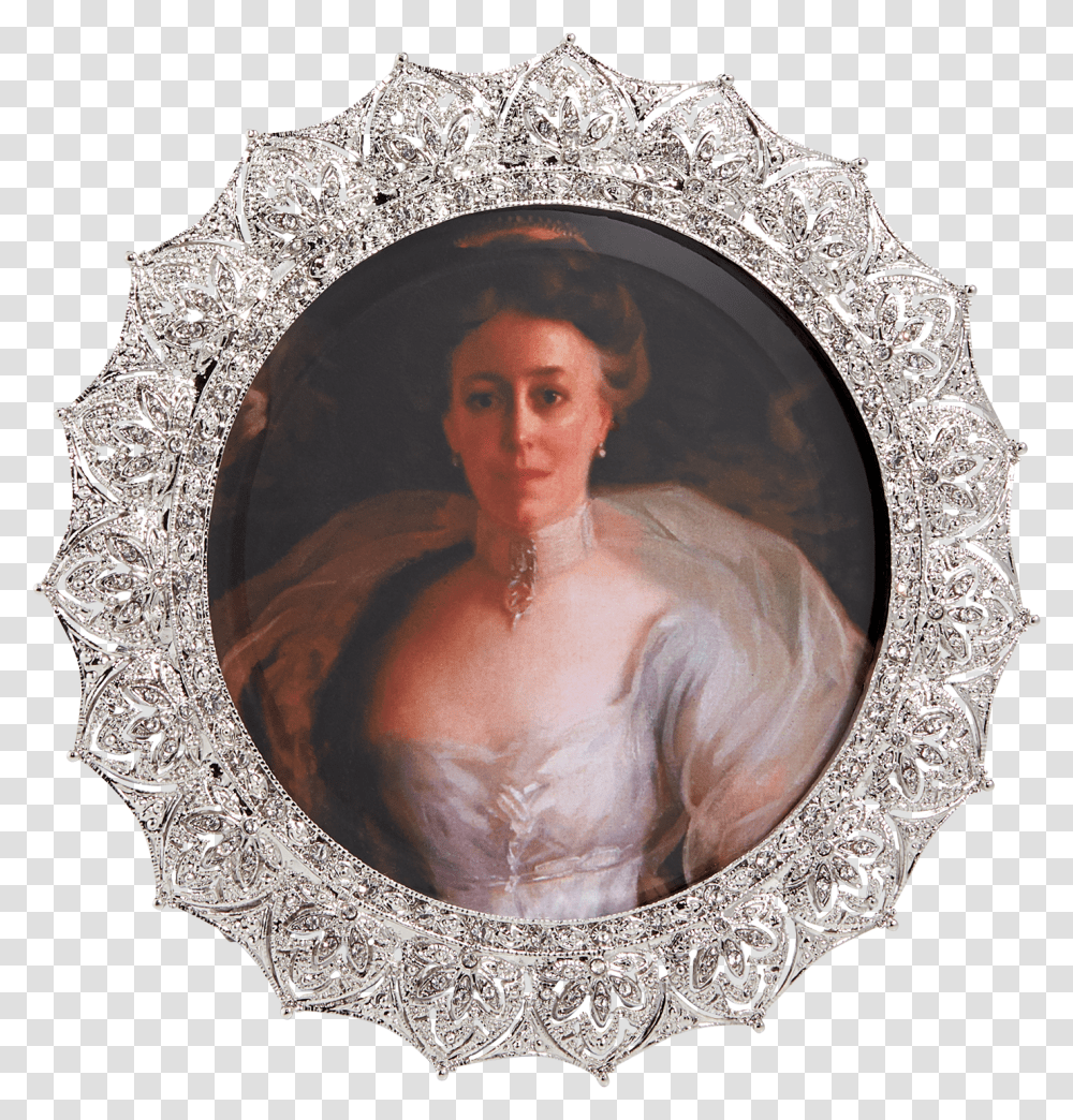 Victorian Round Silver Frame Picture Frame, Person, Human, Painting, Art Transparent Png