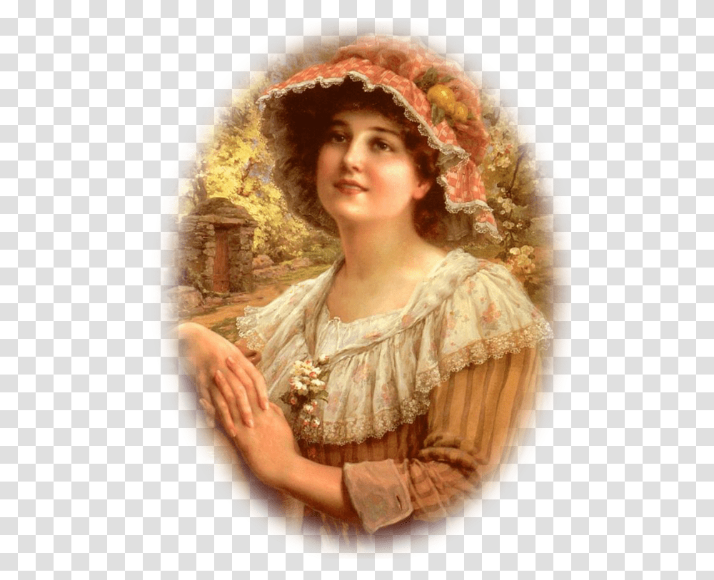 Victorian Woman Emile Vernon, Apparel, Bonnet, Hat Transparent Png