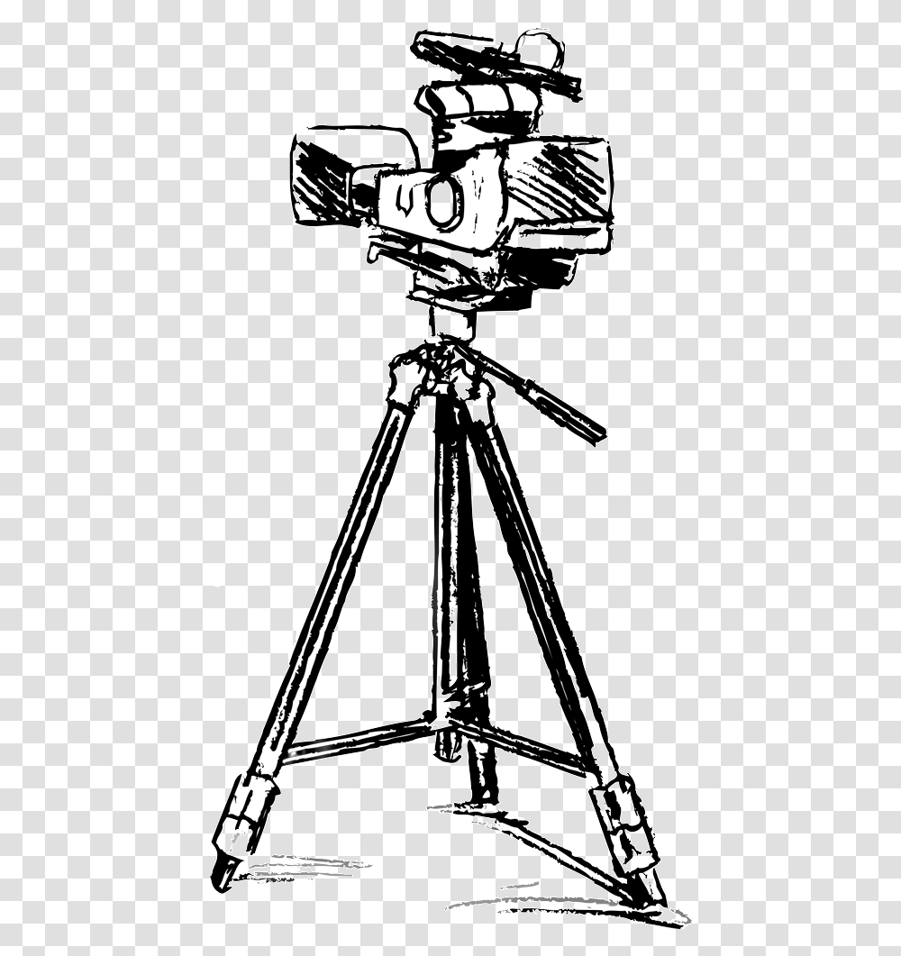 Video Camera Drawing Draw A Video Camera, Tripod, Utility Pole, Construction Crane, Bow Transparent Png
