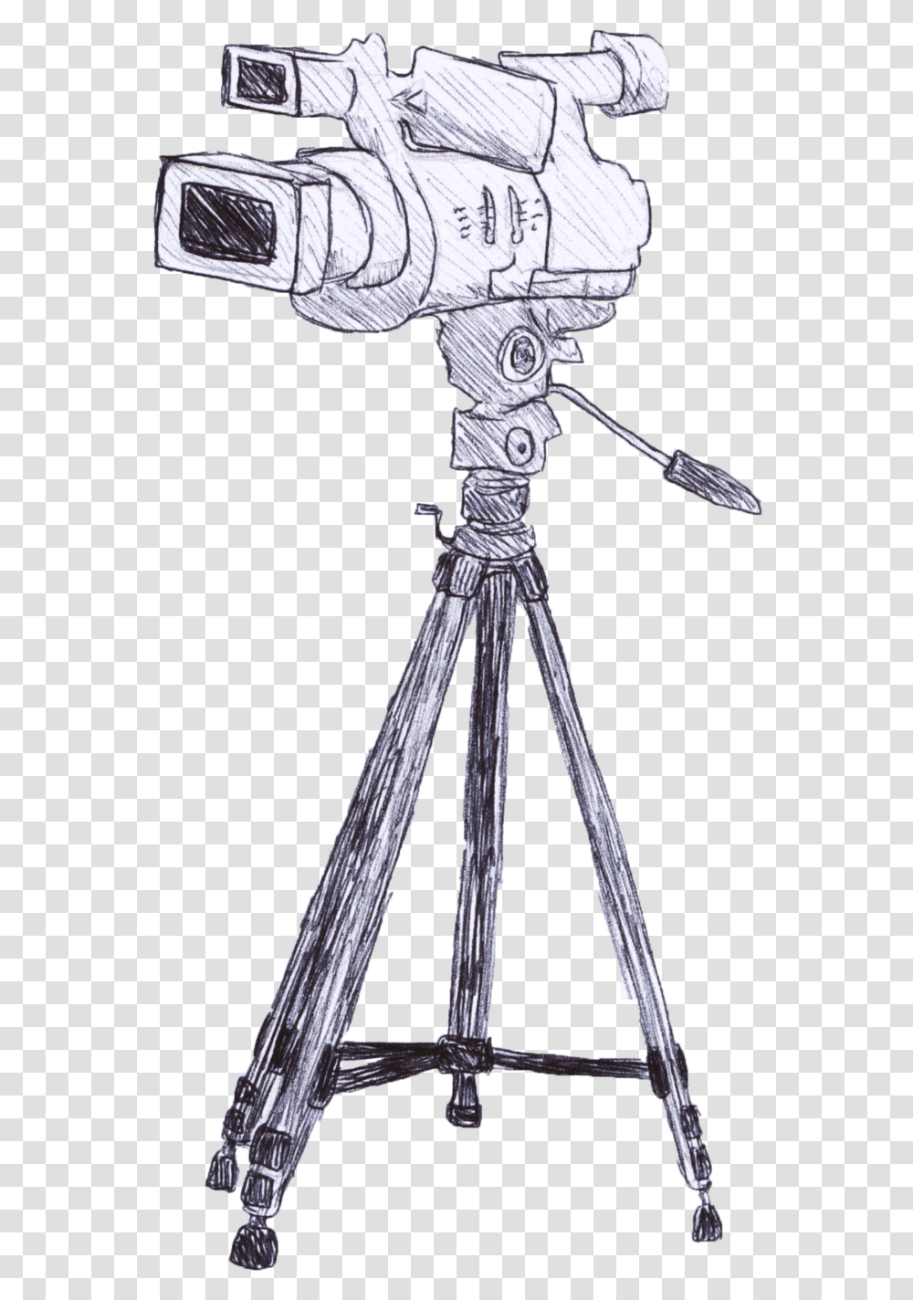 Video Camera Video Camera Sketch, Tripod, Cross Transparent Png