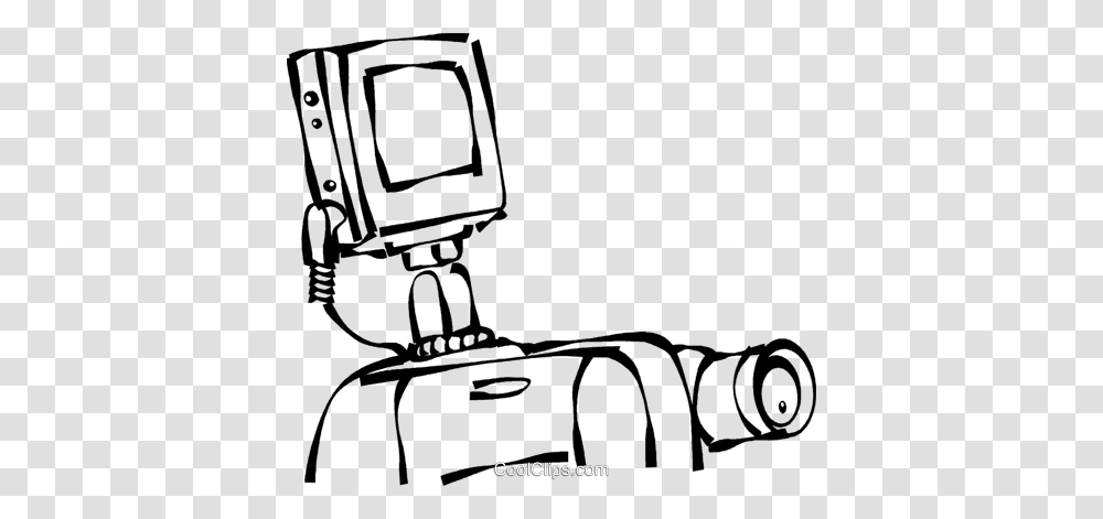 Video Camera With A View Screen Royalty Free Vector Clip Art, Electronics, Robot, Monitor Transparent Png