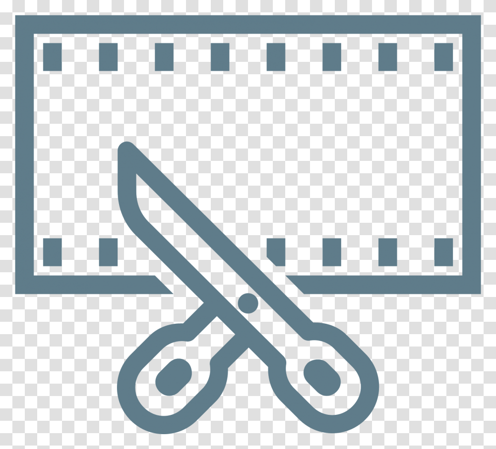 Video Clipart Video Editor Video Editing Icon, Scissors, Blade, Weapon, Weaponry Transparent Png