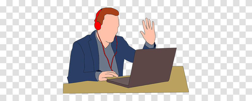 Video Conference Technology, Person, Pc, Computer Transparent Png