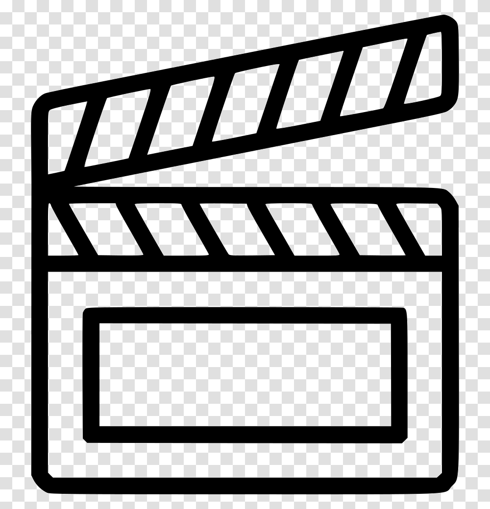 Video Film Clapper Media Movie Cinema Director Icon Free, Fence, Tarmac, Asphalt Transparent Png