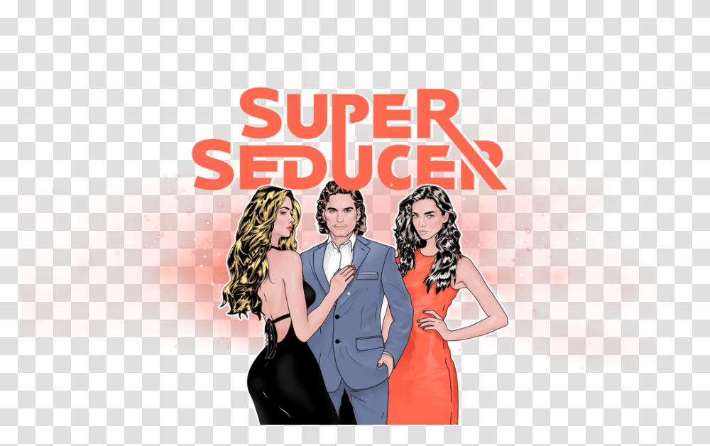 Video Game Super Seducer 2 Logo, Person, Comics, Book, Poster Transparent Png