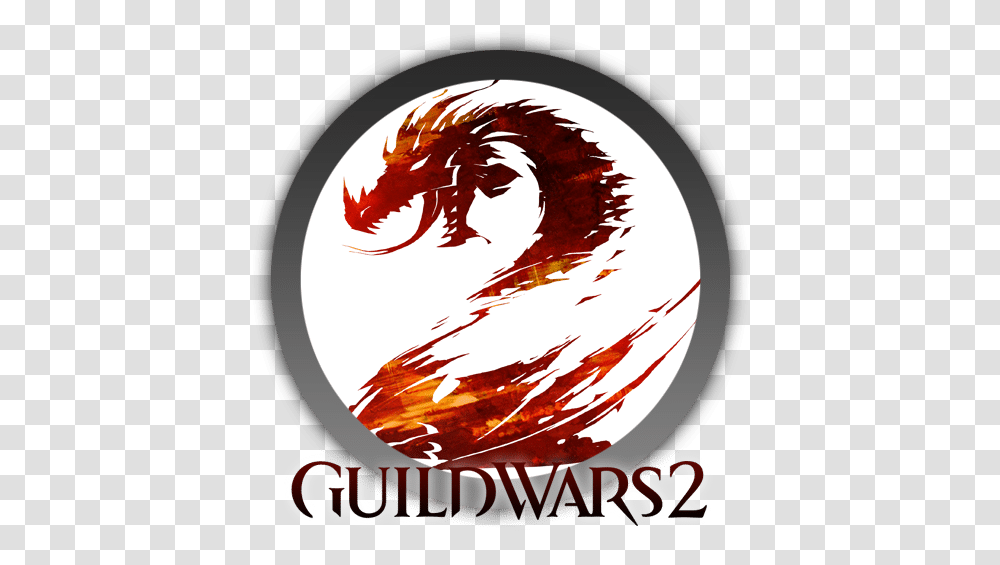Video Games Guild Wars 2 Logo, Poster, Advertisement, Dragon Transparent Png