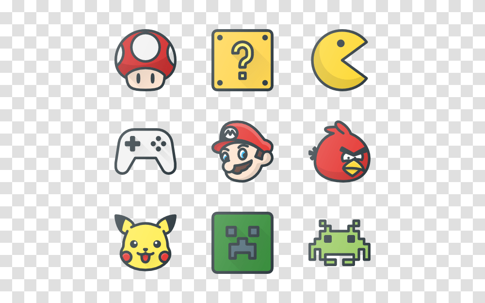 Video Games Icon Packs, Number, Pac Man Transparent Png