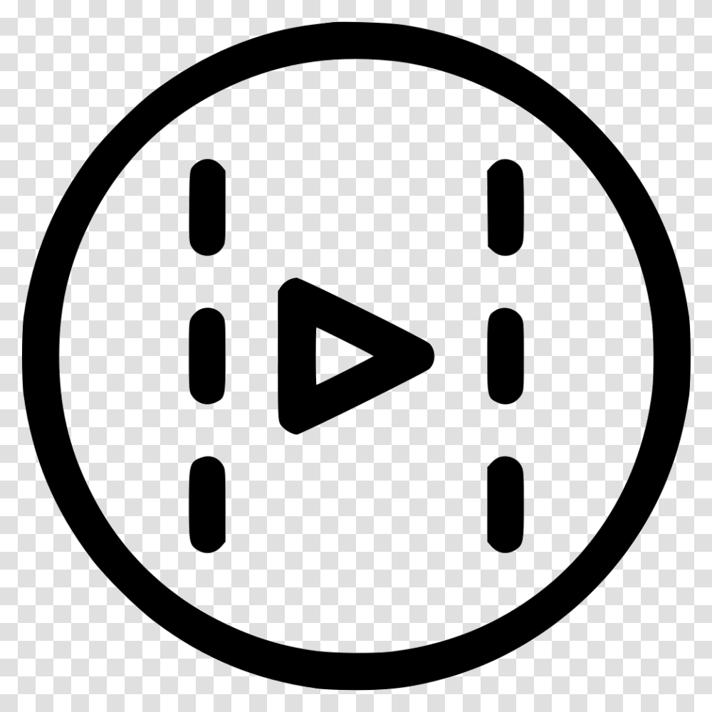 Video Movie Film Clip Media Player Icon Free Download, Stencil, Clock Transparent Png