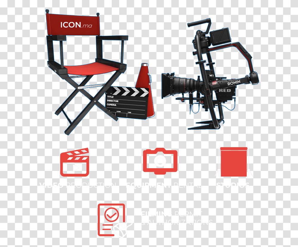 Video Production Company In Morocco Camera Crew Iconma Dji Ronin 2 Red, Chair, Furniture, Weapon, Weaponry Transparent Png