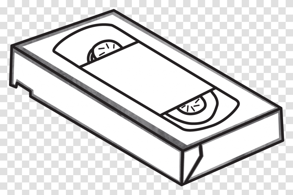 Video Tape Clipart Black And White Video Cassette Clipart, Electronics, Ipod, Lighter, Pencil Box Transparent Png
