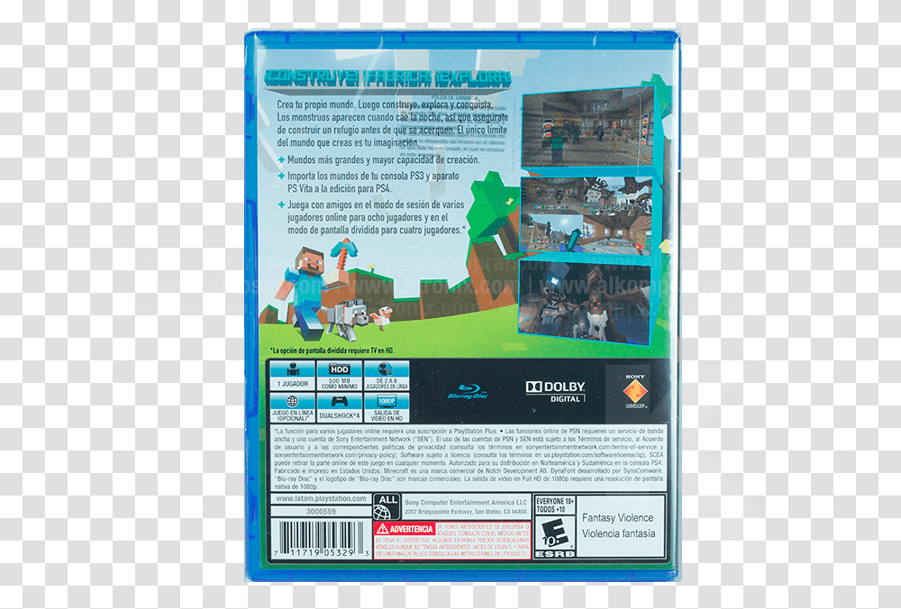 Videojuego Ps4 Minecraft Alkomprar Playstation, Poster, Advertisement, Flyer, Paper Transparent Png