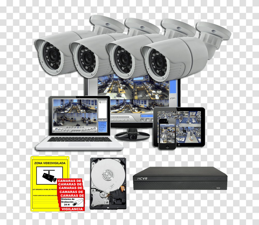 Videovigilancia Y Seguridad En Todoelectronica Sistema De Camaras De Vigilancia, Laptop, Pc, Computer, Electronics Transparent Png