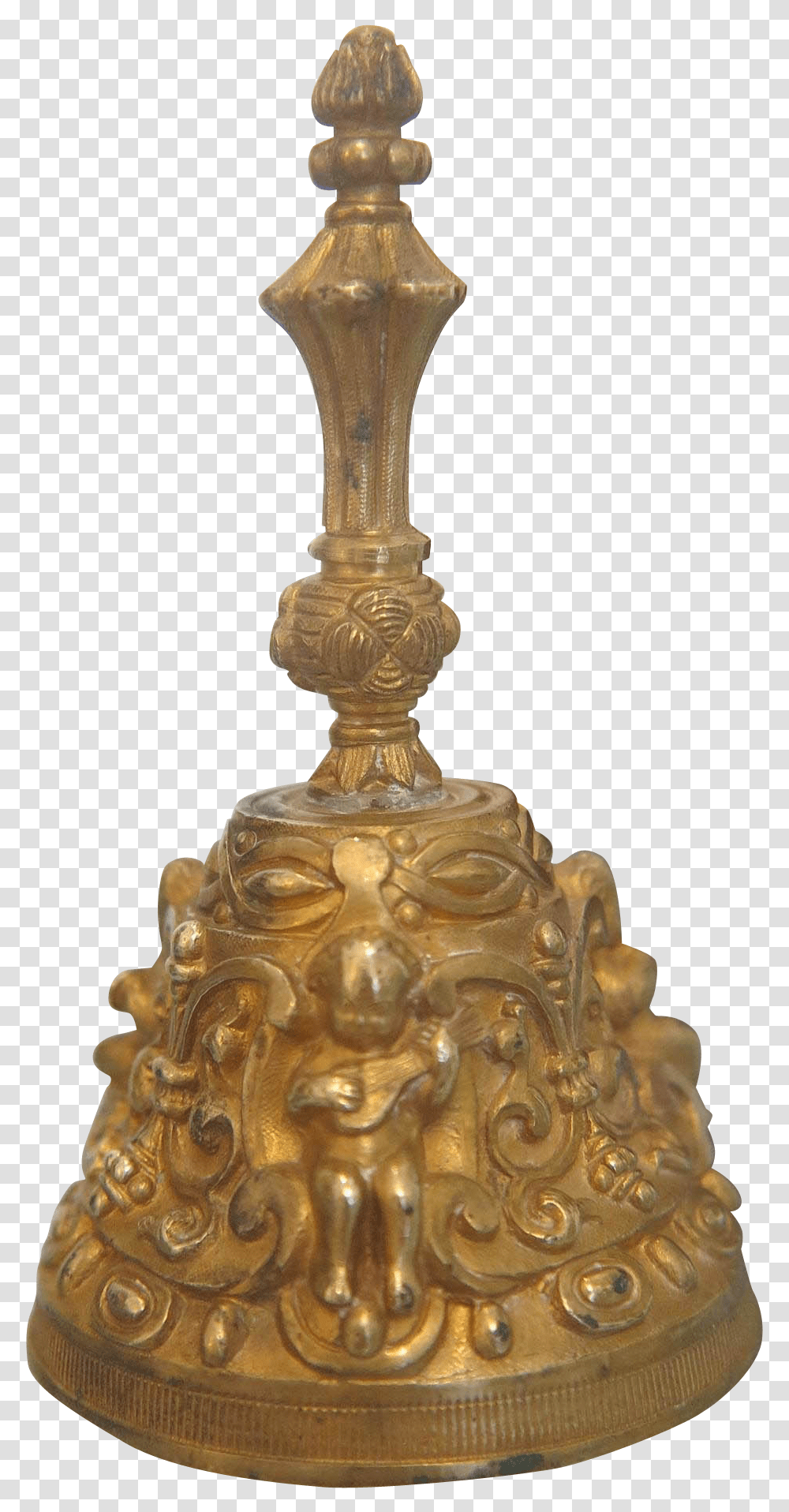 Vienna Gilt Bronze Dinner Bell Turn Of 20th Century Antique, Gold, Lamp, Wedding Cake, Dessert Transparent Png