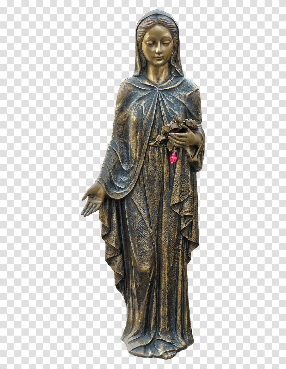 Vierge Marie St Mary Statue, Sculpture, Bronze, Figurine Transparent Png