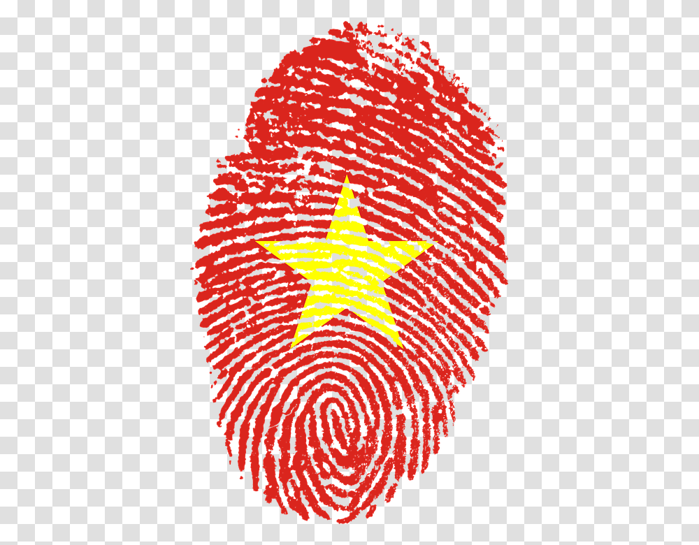 Vietnam Flag Fingerprint Country Pride Identity Bangladesh Flag Fingerprint, Star Symbol, Bird, Animal Transparent Png