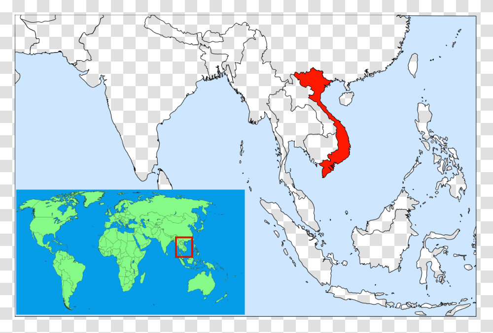 Vietnam Location On World Map, Diagram, Plot, Atlas, Bird Transparent Png