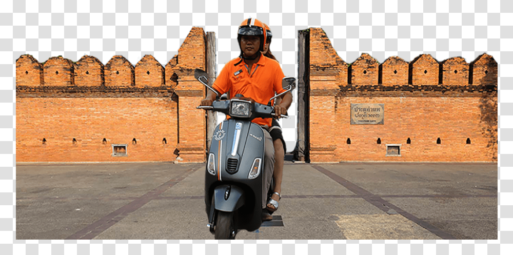 Vietnam War Helmet Scooter, Person, Human, Motorcycle, Vehicle Transparent Png