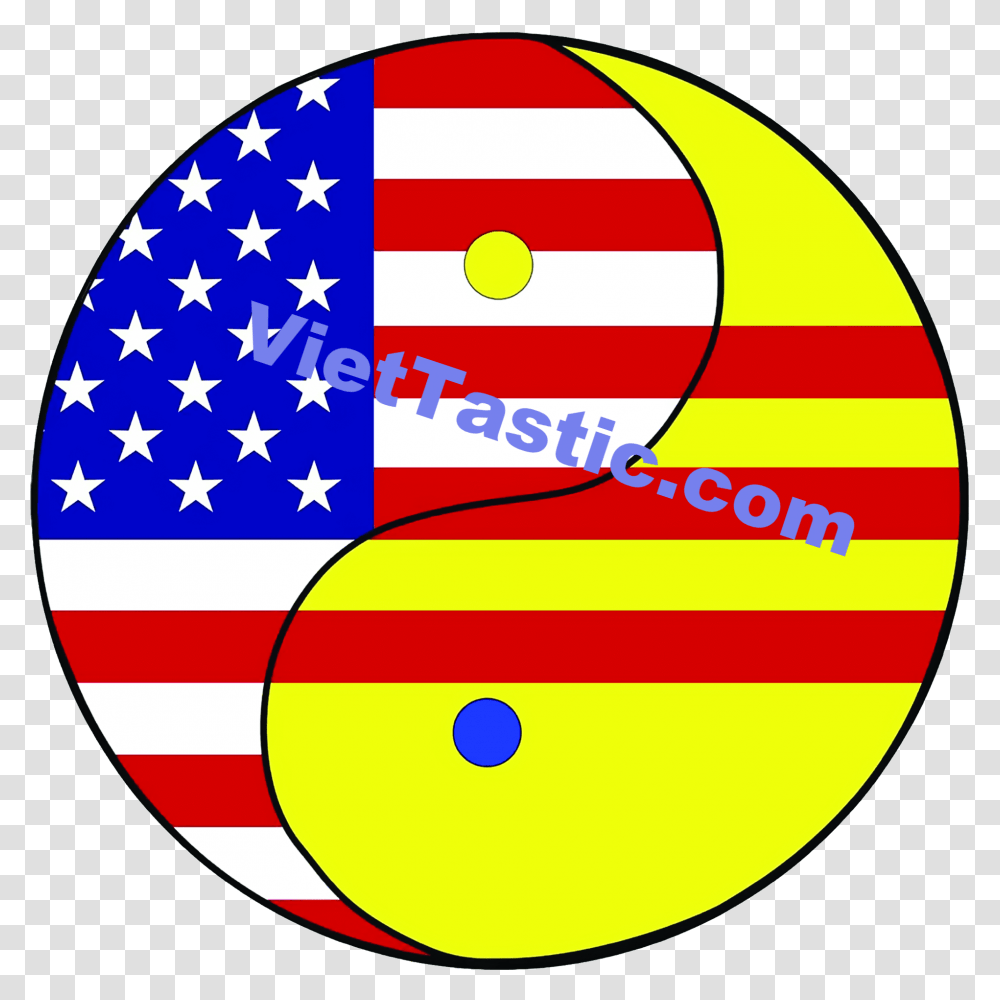 Vietnamese American Flag Yin Yang Design Black Mug United States Flag Round, Logo, Trademark, Sphere Transparent Png