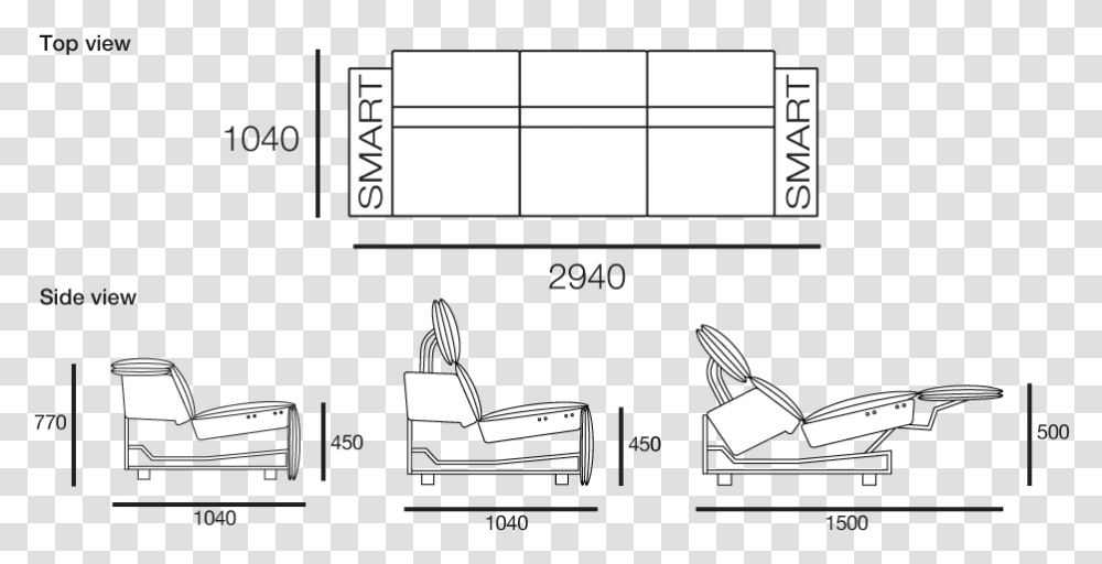 View All Configurations Sofa Drawing From Side, Chair, Furniture, Label Transparent Png
