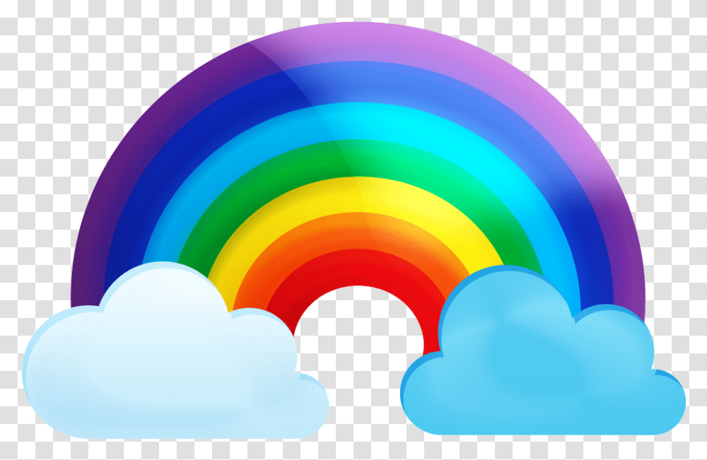 View File Rainbow With Two Clouds, Graphics, Art, Outdoors, Balloon Transparent Png