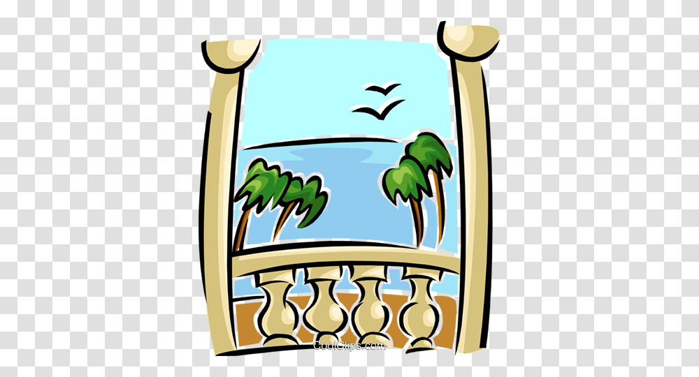 View From Balcony Royalty Free Vector Clip Art Illustration, Musical Instrument Transparent Png