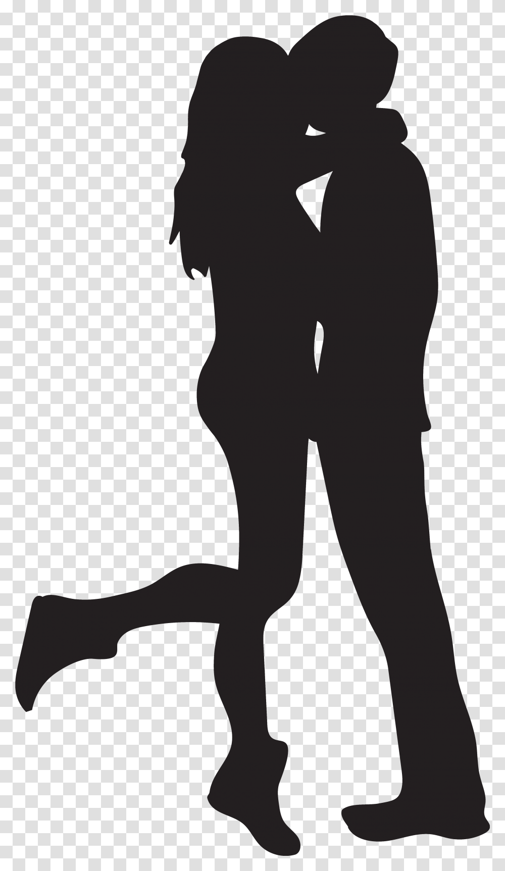 View Full Size Kissing Couple Silhouette, Person, Human, Kneeling, Standing Transparent Png