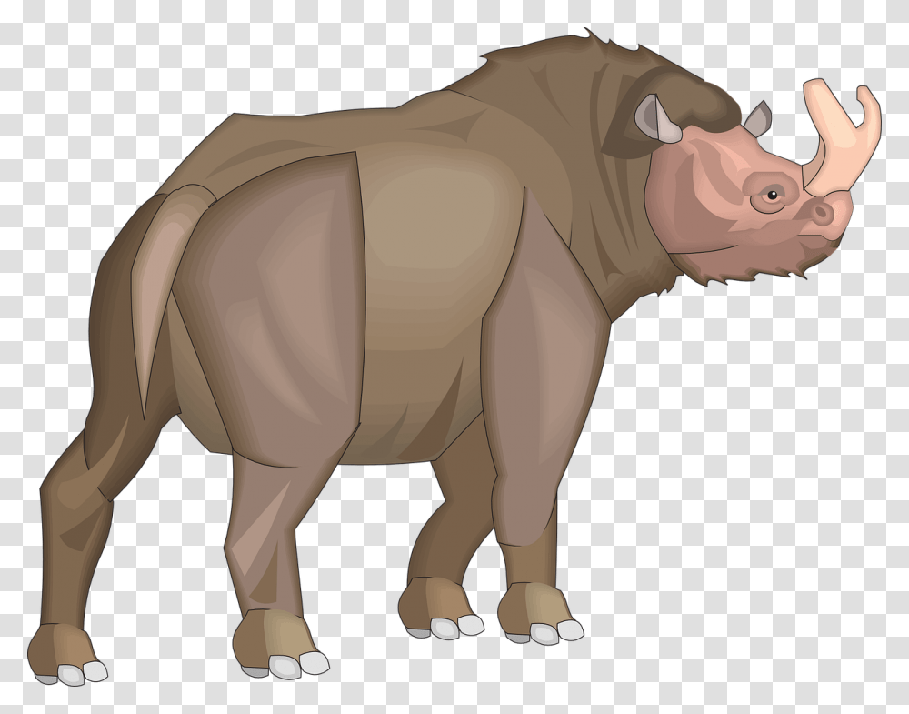 View Side Horns Animal Ancient Prehistoric Two Horn Rhino, Wildlife, Mammal, Hippo, Bison Transparent Png