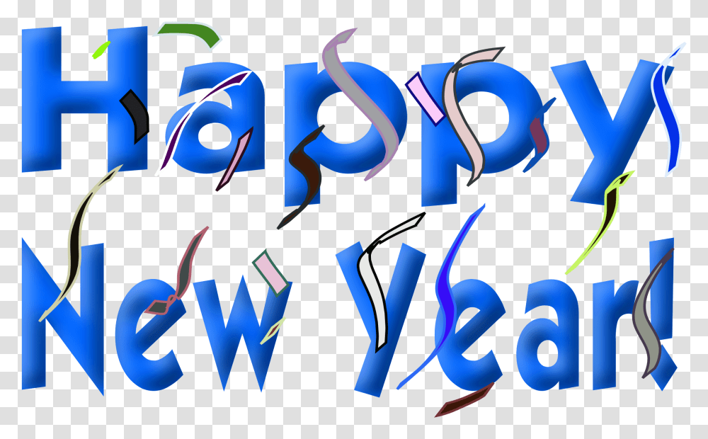 View Source Image Happy New Year Animated Clip Art, Text, Alphabet, Calligraphy, Handwriting Transparent Png