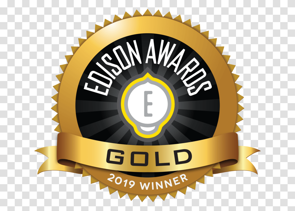 View Wins Gold Edison Award Emblem, Logo, Trademark, Badge Transparent Png