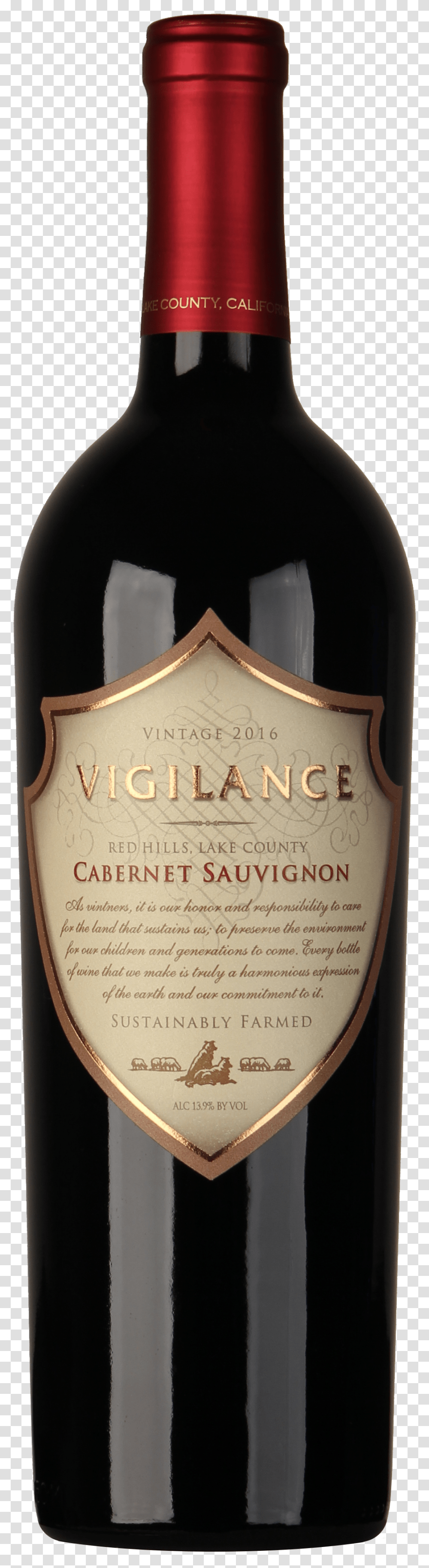 Vigilance Cabernet Sauvignon 2015, Bottle, Wine, Alcohol, Beverage Transparent Png