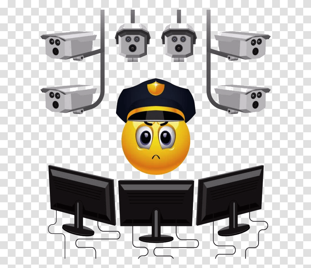 Vigilancia Con Camaras Security Smiley Face, Transportation, Vehicle, Train, Shipping Container Transparent Png