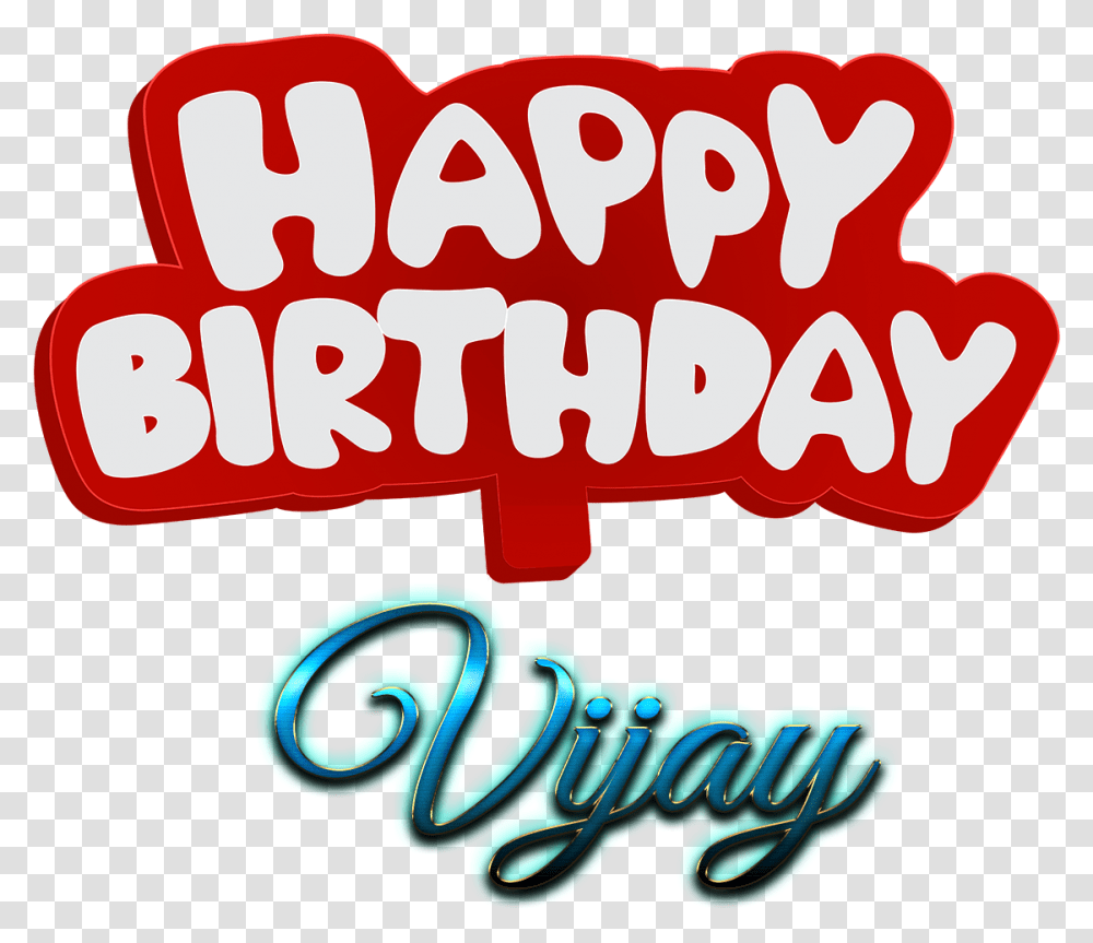 Vijay Happy Birthday Name Logo Logo Happy Birthday Vijay, Alphabet, Label, Light Transparent Png