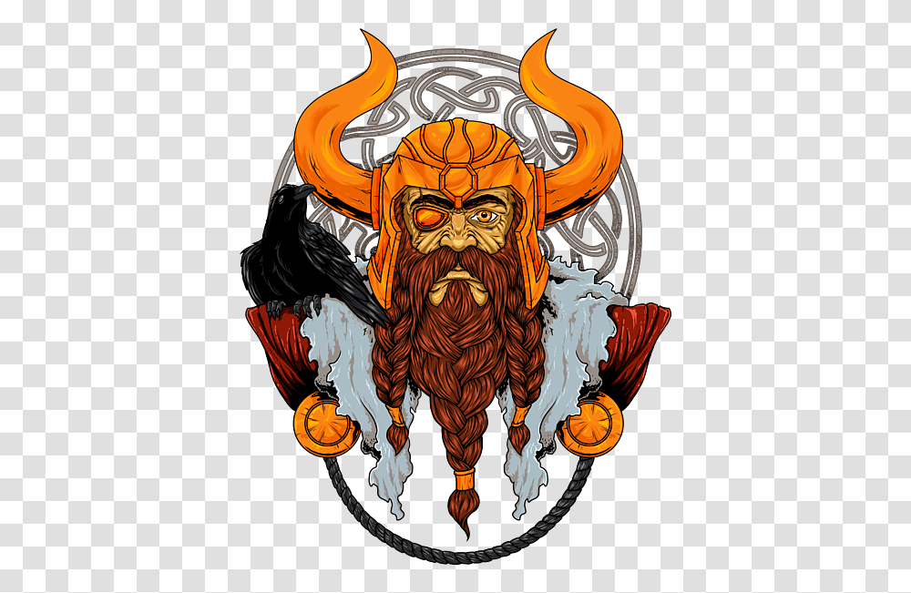 Viking God Odin Raven Warrior Valhalla Valknut Beach Sheet Supernatural Creature, Architecture, Building, Emblem, Symbol Transparent Png