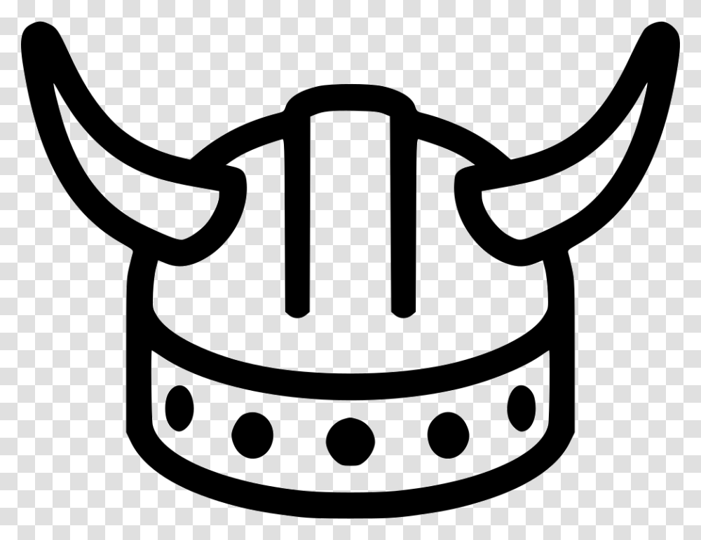 Viking Helmet Viking Hat Black And White, Stencil, Frying Pan, Wok, Curling Transparent Png