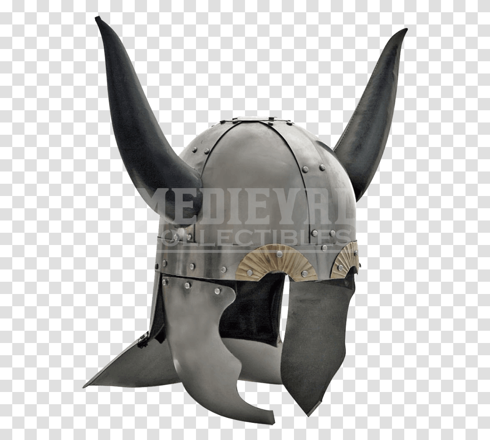 Viking Helmet With Leather Horns Horned Viking Helmet, Apparel, Armor, Crash Helmet Transparent Png
