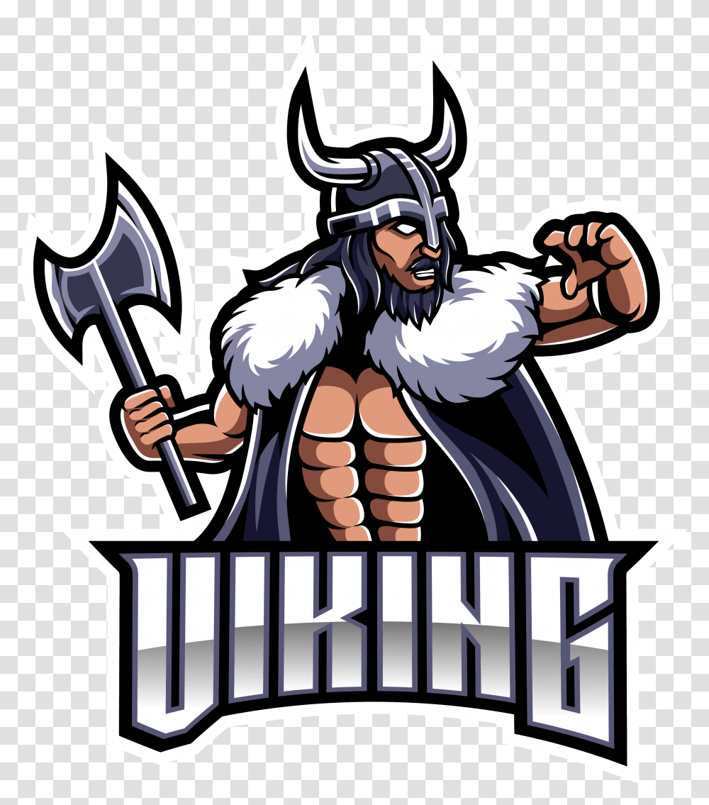 Viking Mascot Logo, Person, Human, Hammer, Tool Transparent Png