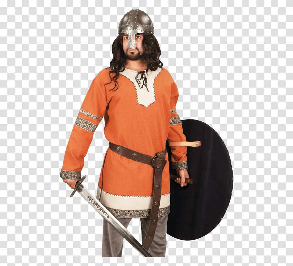 Viking Nobleman Tunic Norse Noble Clothes, Person, Helmet, Sleeve Transparent Png