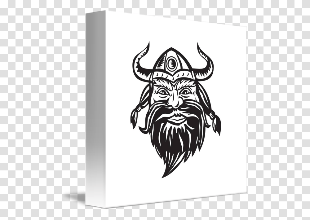 Viking Warrior Head Angry Black And White Viking Head Hd, Label, Drawing Transparent Png
