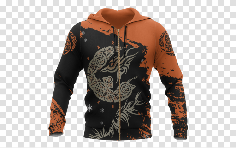 Viking Zip Up Hoodie Tyr's Fenrir Triskele A0 Tatto Dungeon And Dragons, Clothing, Skin, Sleeve, Sweatshirt Transparent Png