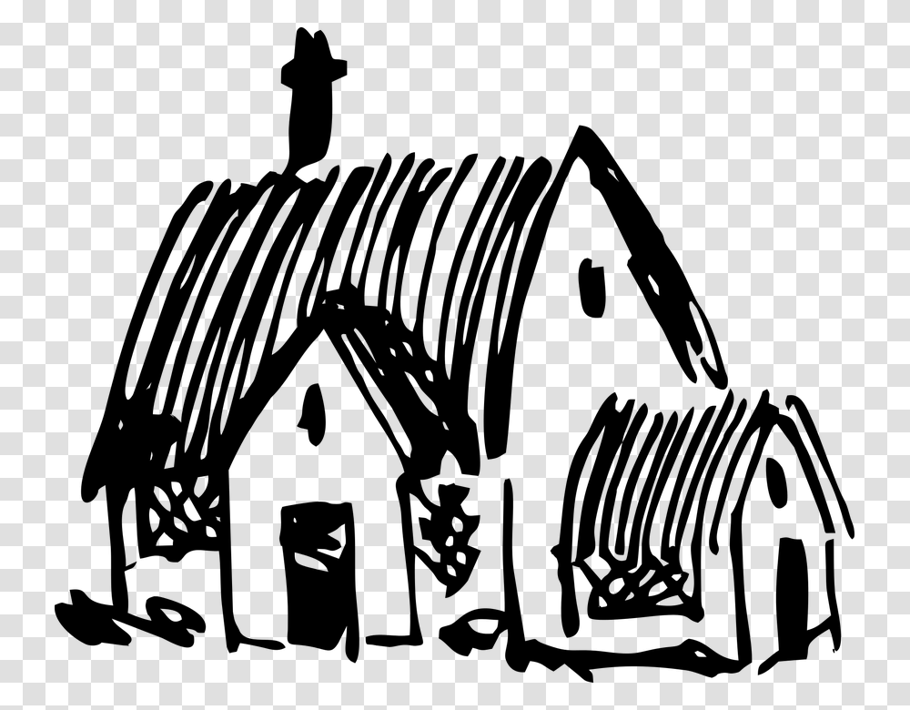 Village Home Black And White, Gray, World Of Warcraft Transparent Png
