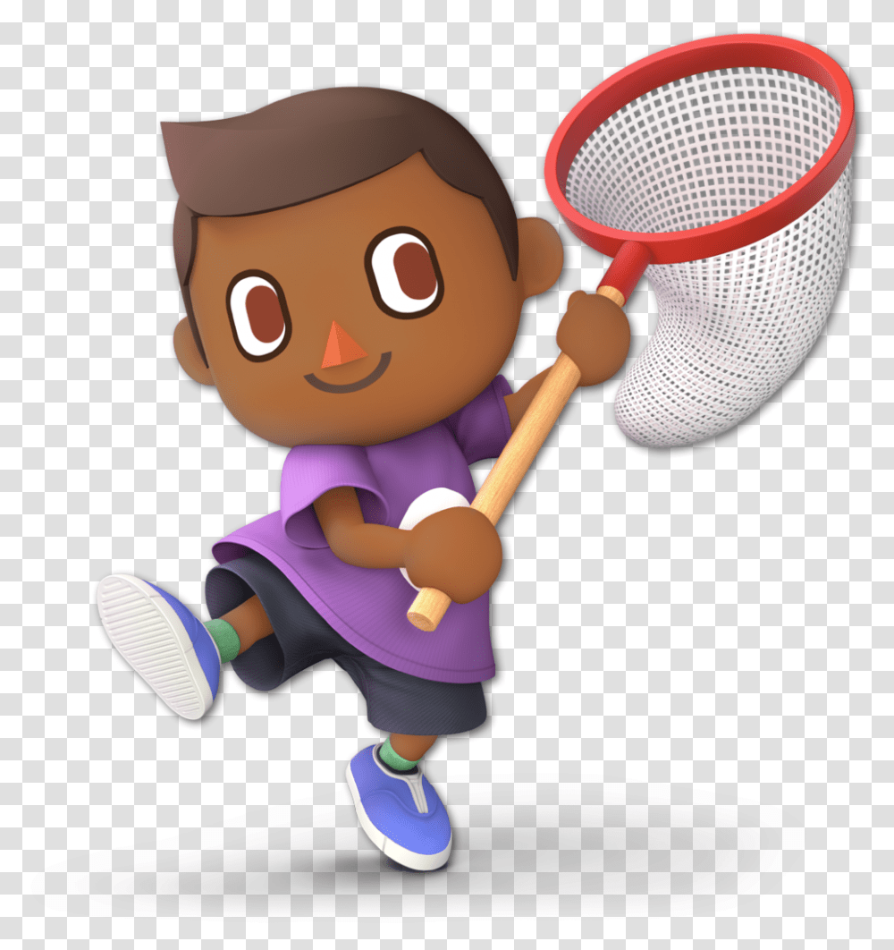Villager S Animal Crossing Main Character, Toy, Rattle, Racket, Photography Transparent Png