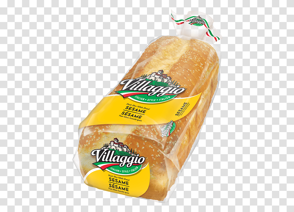 Villaggio Sesame Thick Sliced Italian Style White Villaggio Whole Wheat Bread, Food, Bun, Plant, Bread Loaf Transparent Png