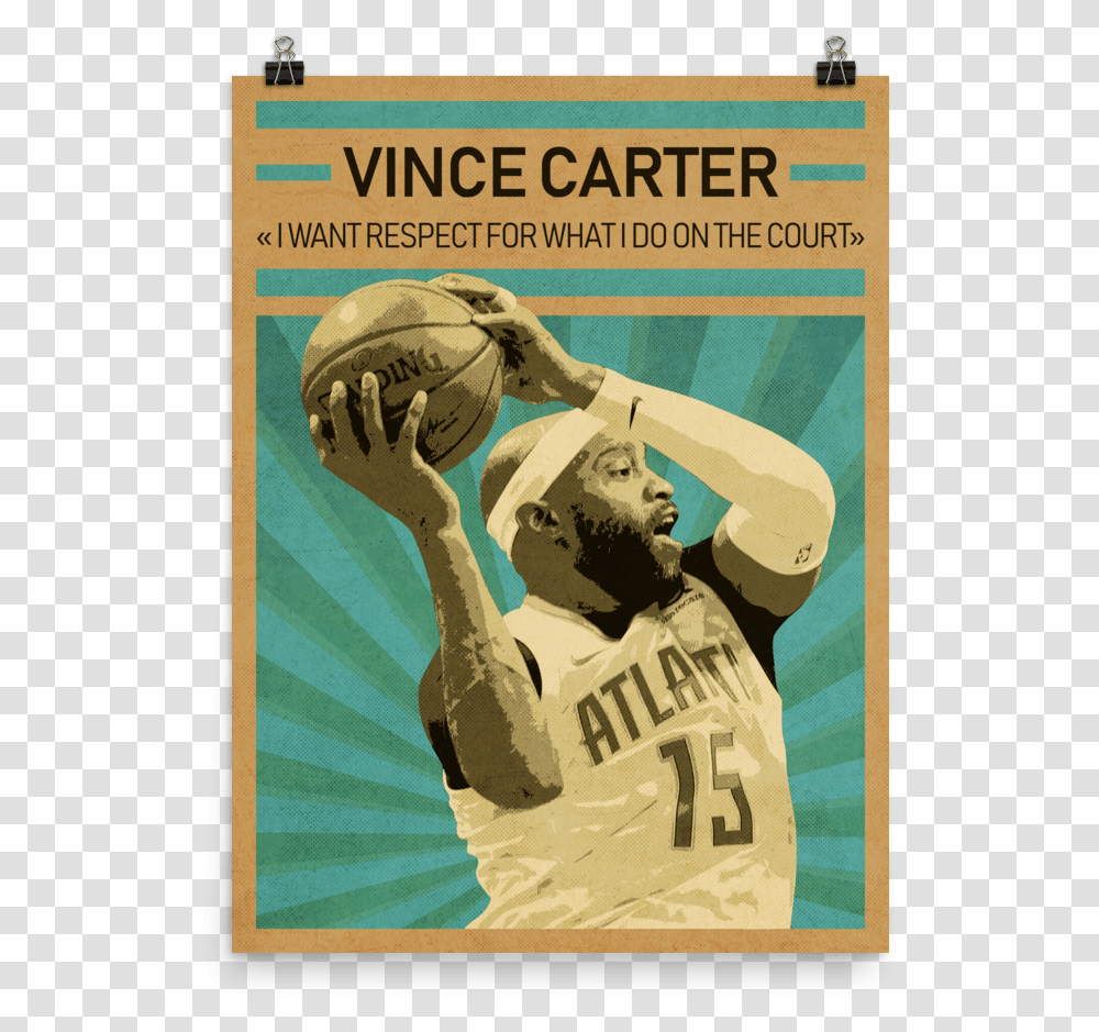 Vince Carter Print Basketball A3 Poster, Advertisement, Flyer, Paper, People Transparent Png