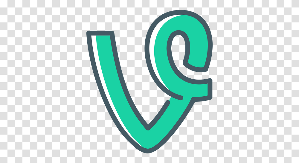 Vine Logo Icon Of Colored Outline Style Vine Logo, Number, Symbol, Text, Trademark Transparent Png