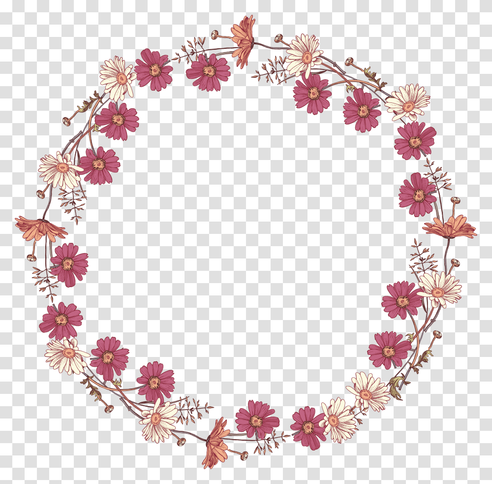 Vine Red And Fresh Flowers Border Texture, Floral Design, Pattern Transparent Png