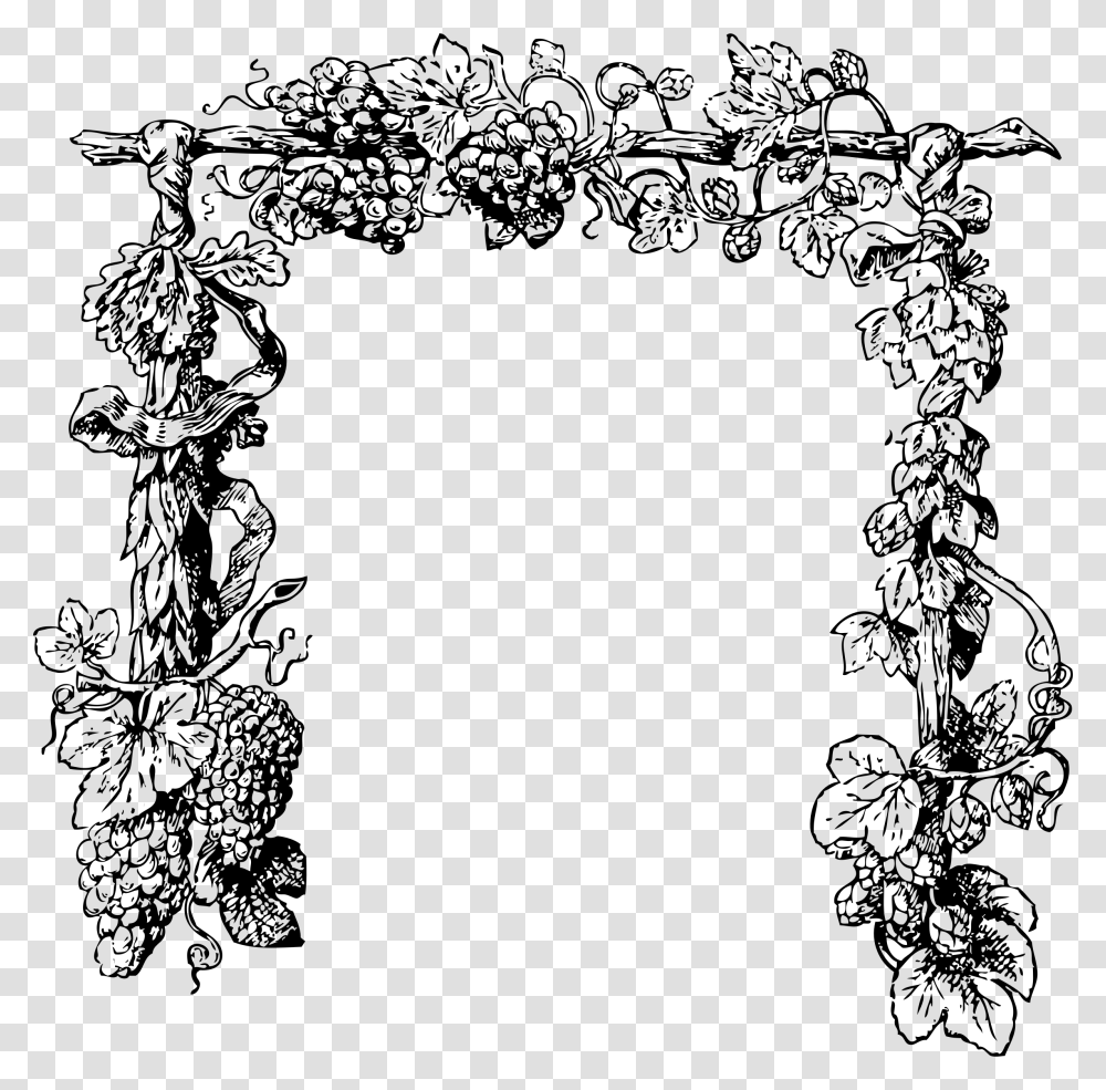 Vine Wreath Vine Plant Clipart Black And White, Gray, World Of Warcraft Transparent Png