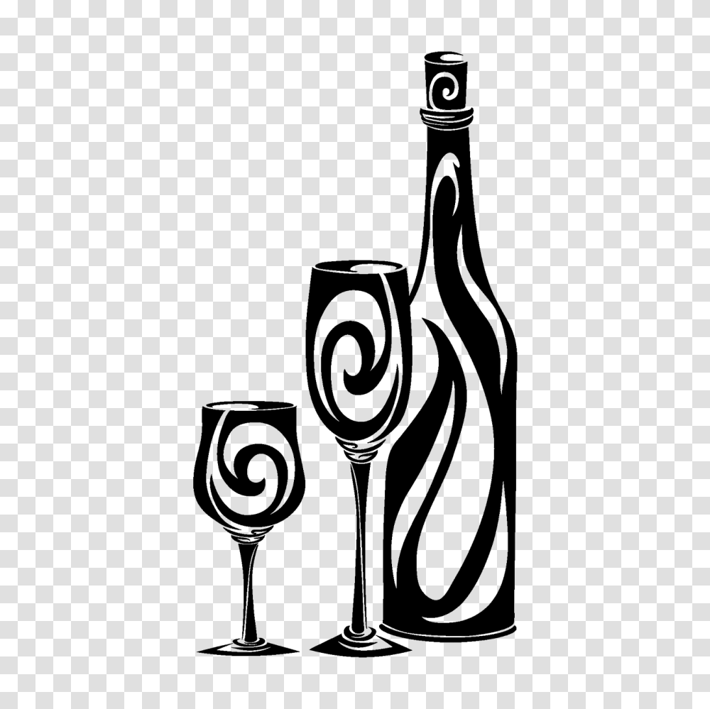Vinilo Botella De Vino Y Sus Copas Laminas Logos, Glass, Alcohol, Beverage, Drink Transparent Png