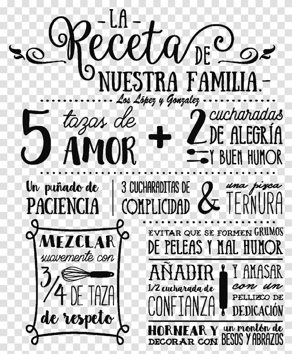 Vinilo Decorativo La Receta De Nuestra Familia, Flyer, Poster, Paper Transparent Png