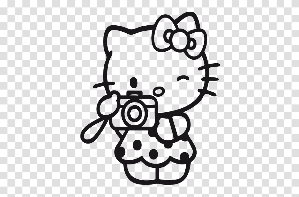 Vinilo Infantil Hello Kitty Fotografa Miss Hello, Stencil Transparent Png